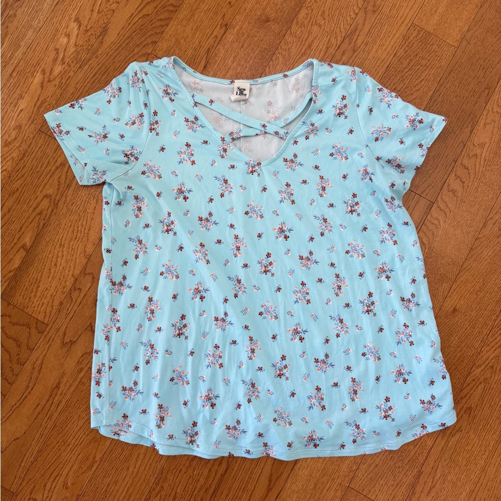 Floral Blue Sew In Love Top